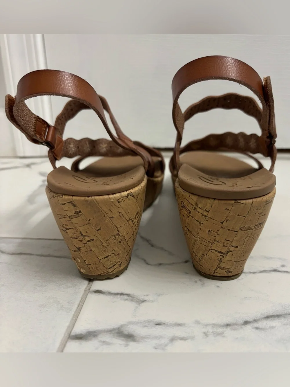 Skechers Cali Wedge Sandals Womens 11 Strappy Brown
